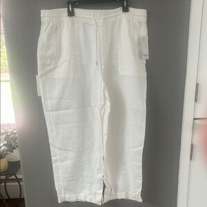 Athleta White Linen Pants